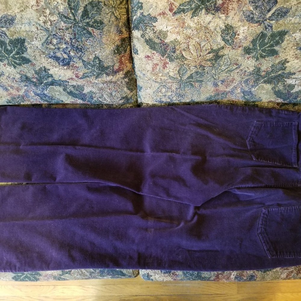 Vintage 90s, needle cord, fine corduroy pants, 4 pockets, L, Fairweather, purple - Picture 5 of 8